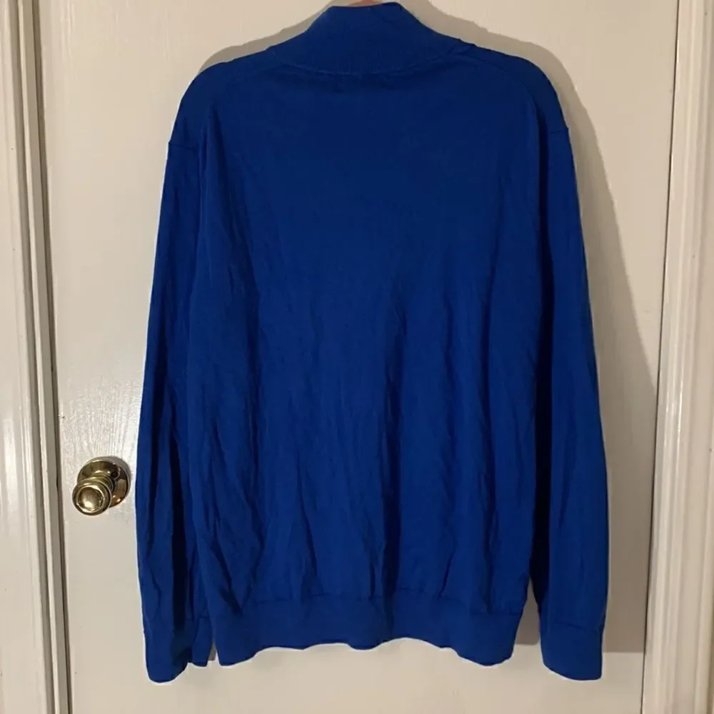 Banana Republic EUC royal blue mens eco quarter zip sweater Size XL